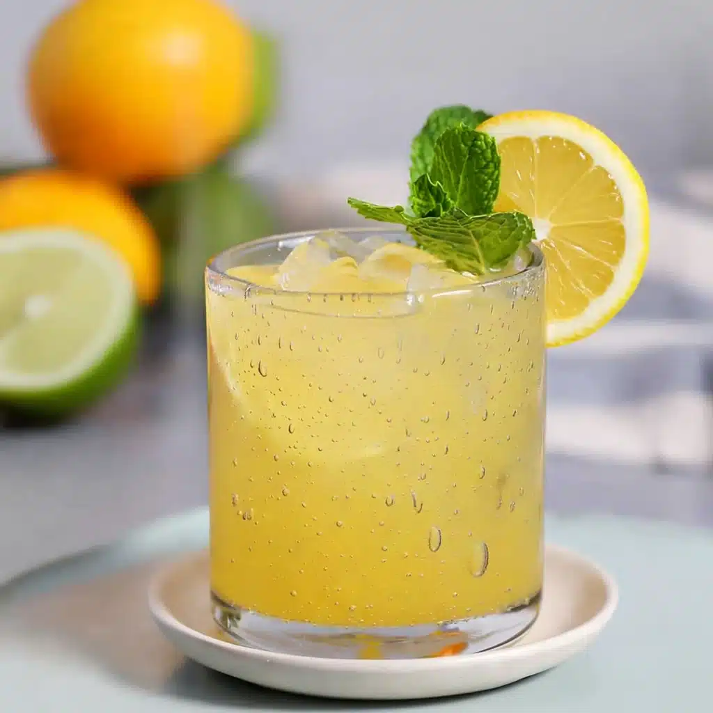 Citrus Mint Sparkle Punch Recipe with lemon and lime
