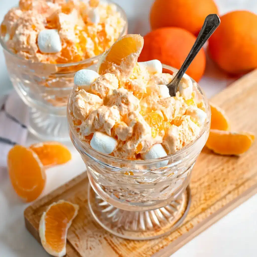 Holiday-themed orange creamsicle salad with berries