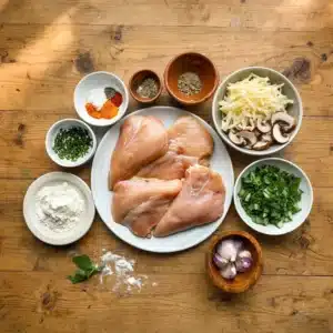 ingredients for mushroom stuffed chicken breast