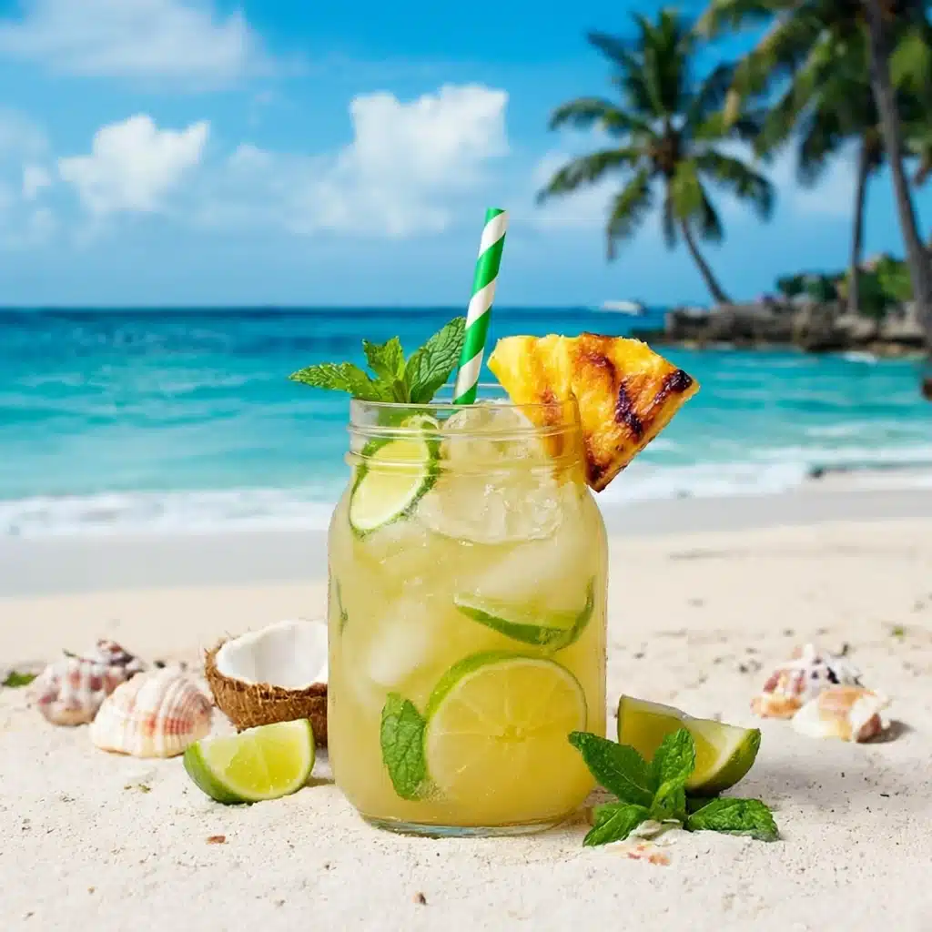 Pineapple ginger mocktail variations in glasses