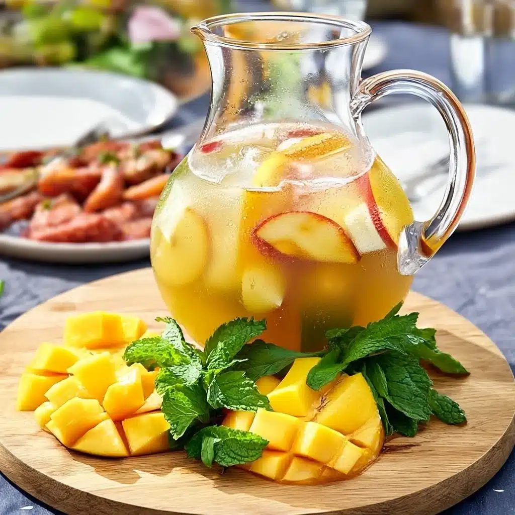 Pineapple Ginger Party Punch with tropical fruits