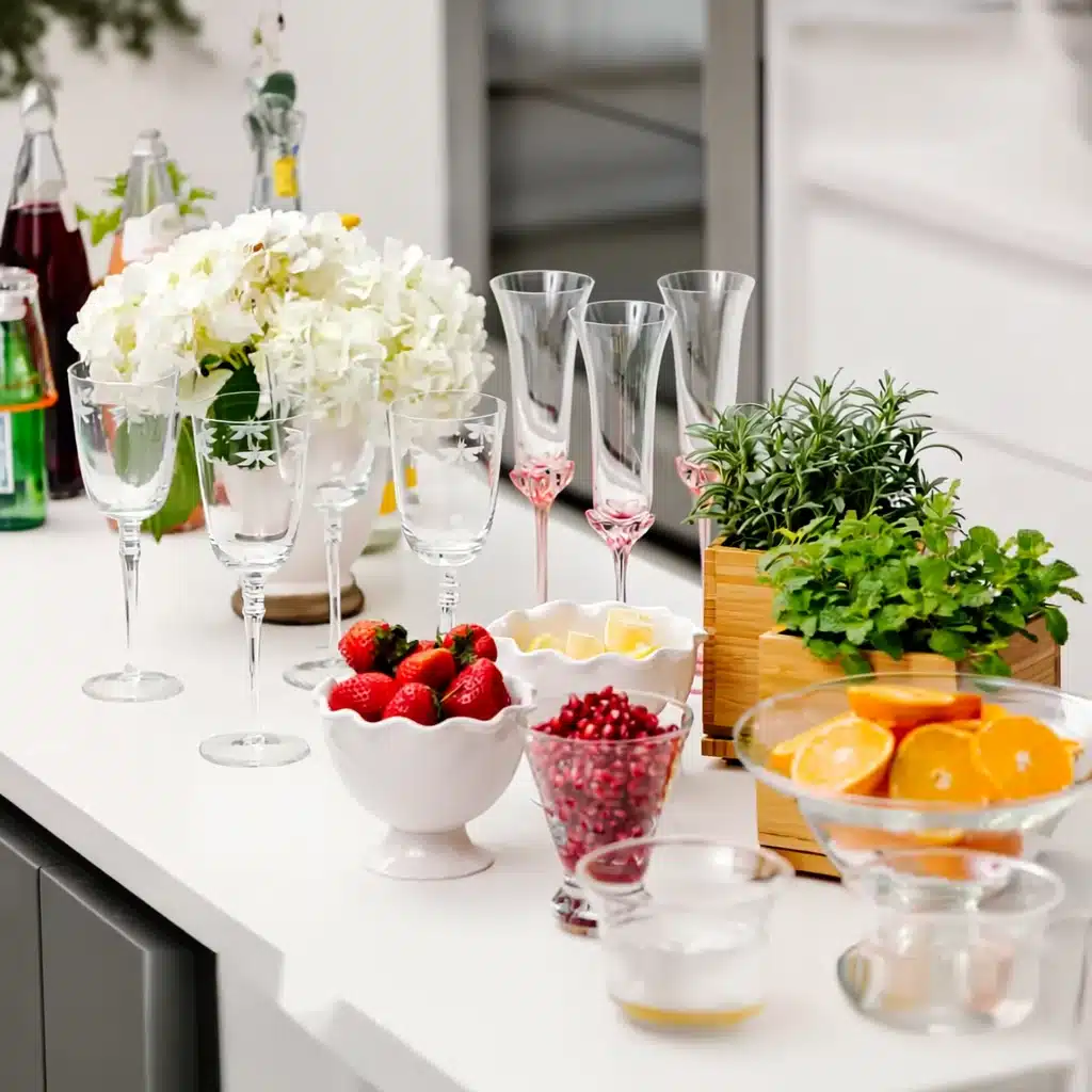 Summer mocktail party bar with DIY ingredients