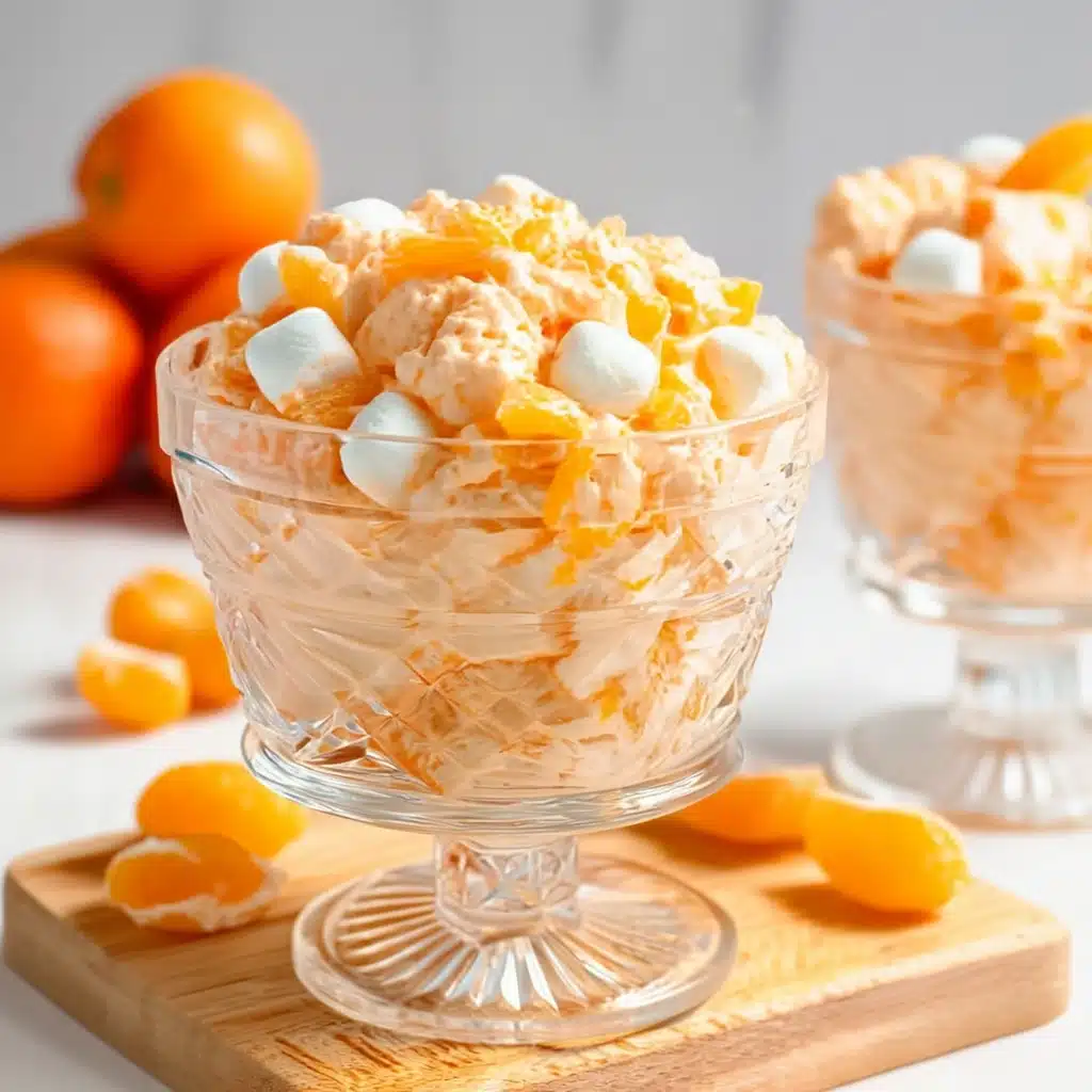 Tropical orange creamsicle salad with mango and coconut