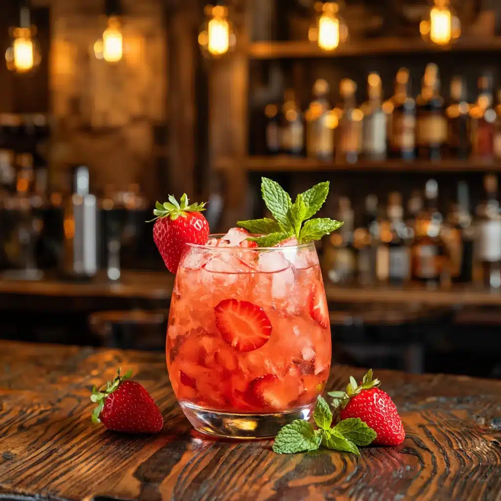 virgin strawberry mojito in a tall glass