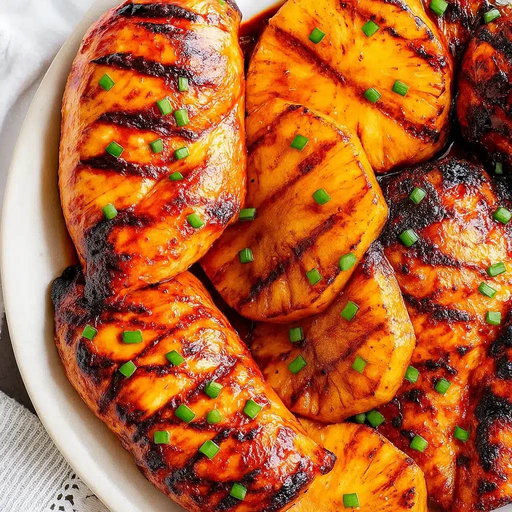 Juicy Hawaiian BBQ chicken recipe with pineapple glaze