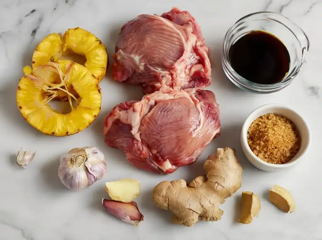Ingredients for Hawaiian Huli Huli Chicken Stack