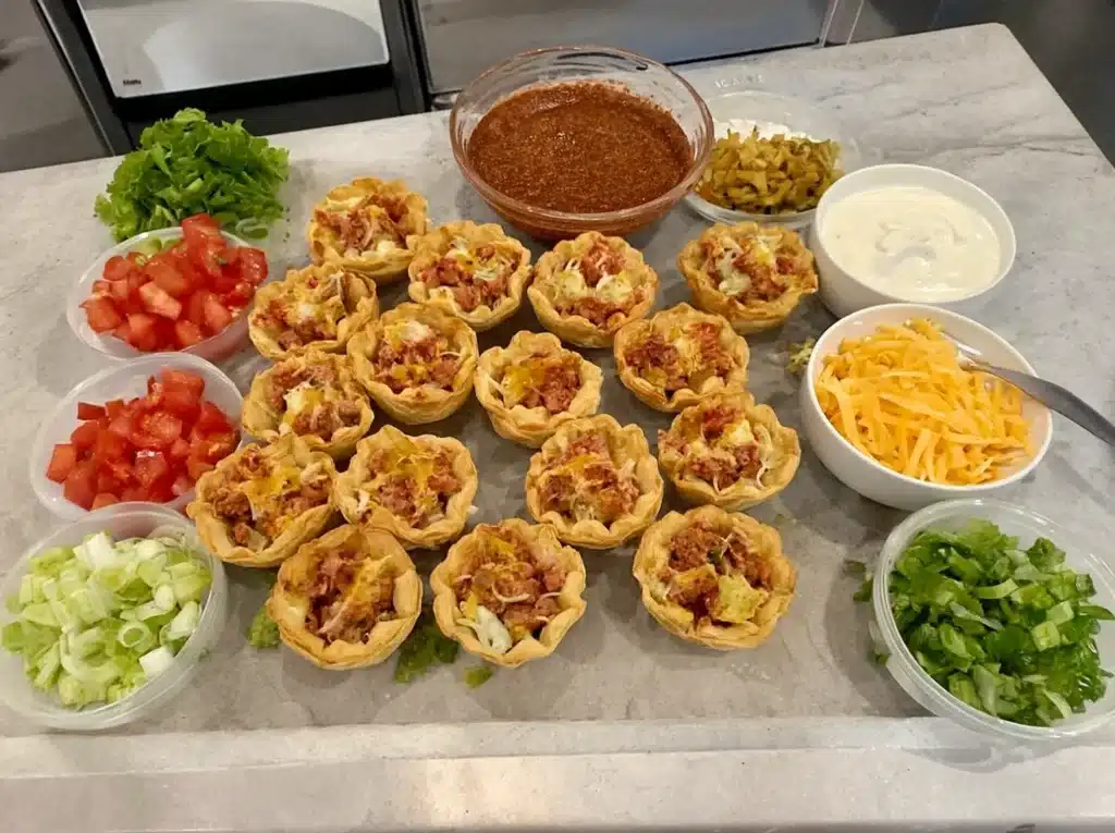 Ingredients for Taco Ranch Bites in Phyllo Cups