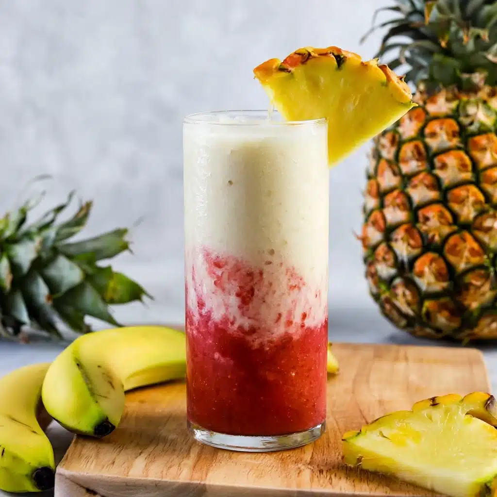 Making a virgin lava flow mocktail step by step
