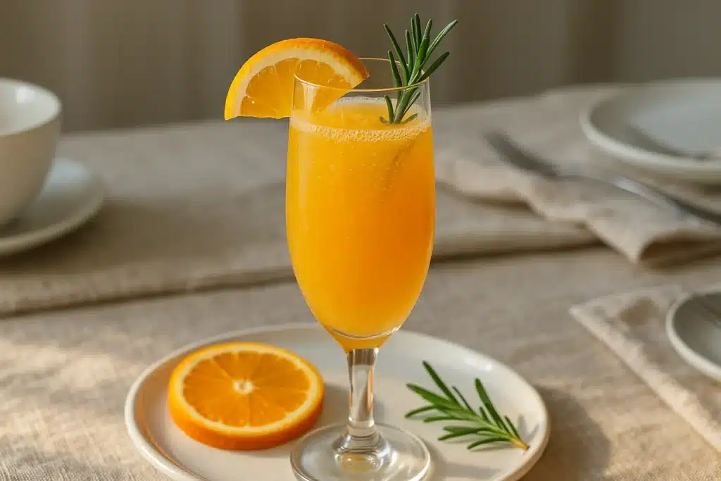 Merry Mimosa Mocktail in flute glass