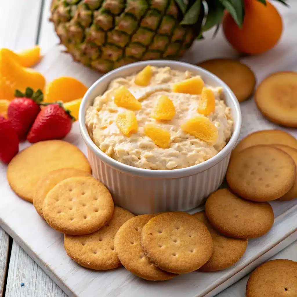 Orange Creamsicle Dip Recipe served with cookies and fresh fruit