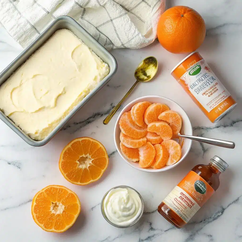 Ingredients for making orange creamsicle dip recipe