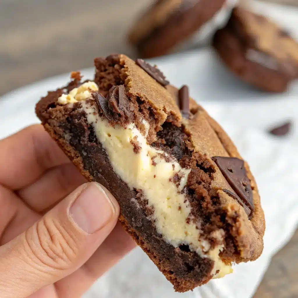 Bitten Slutty Brownie Ice Cream Sandwich with gooey brownie and creamy ice cream layers
