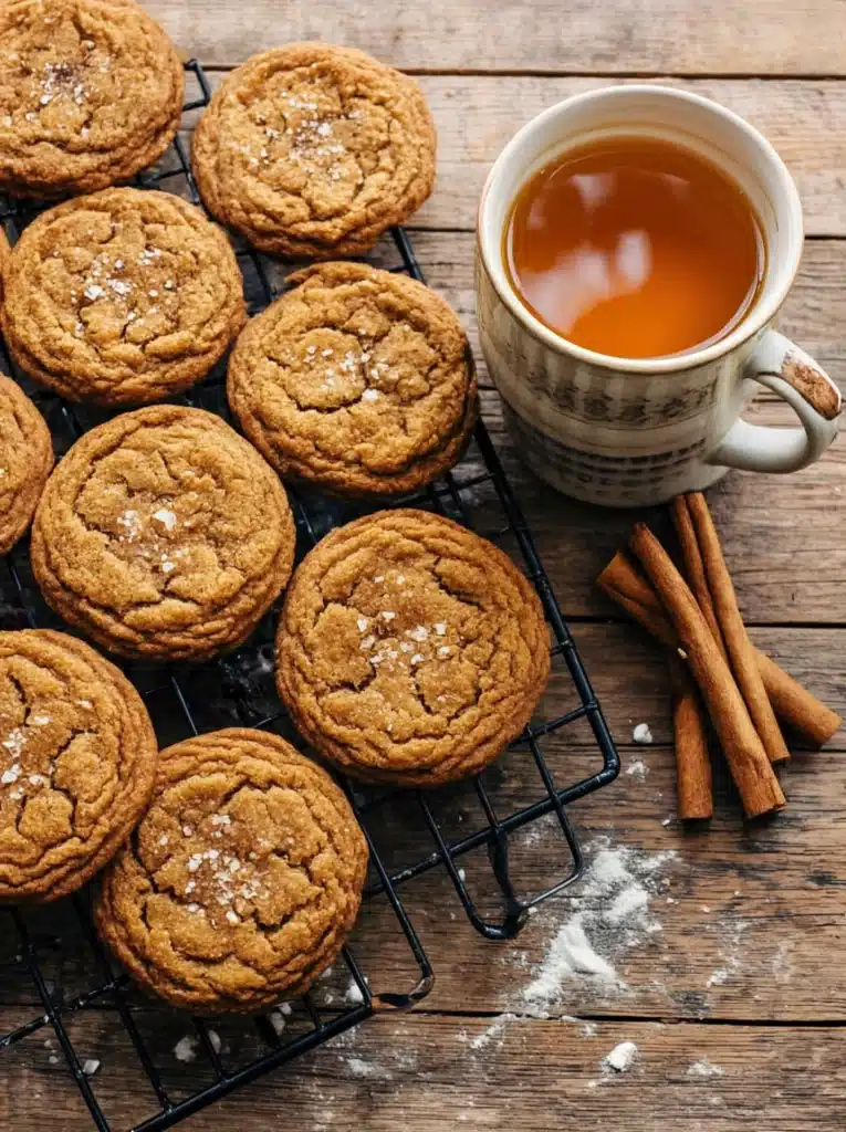 Fresh baked chewy maple pumpkin cookies on cooling rack