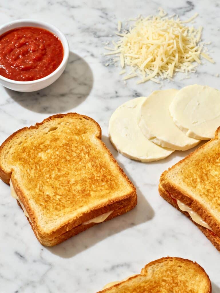 Ingredients for garlic bread grilled cheese