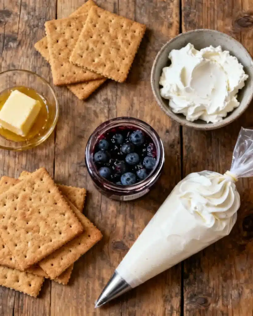 Ingredients for no bake blueberry cheesecake