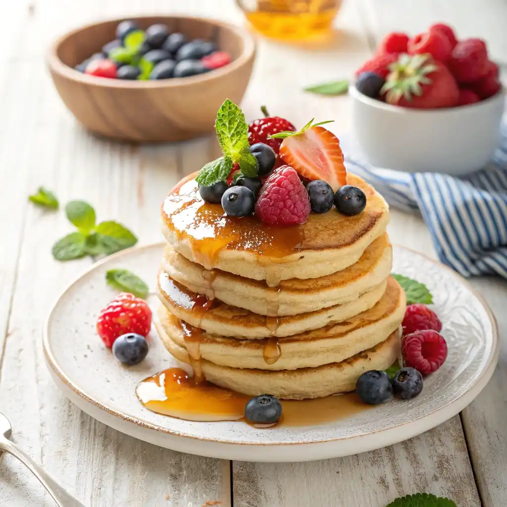 pancakes made with homemade oat flour