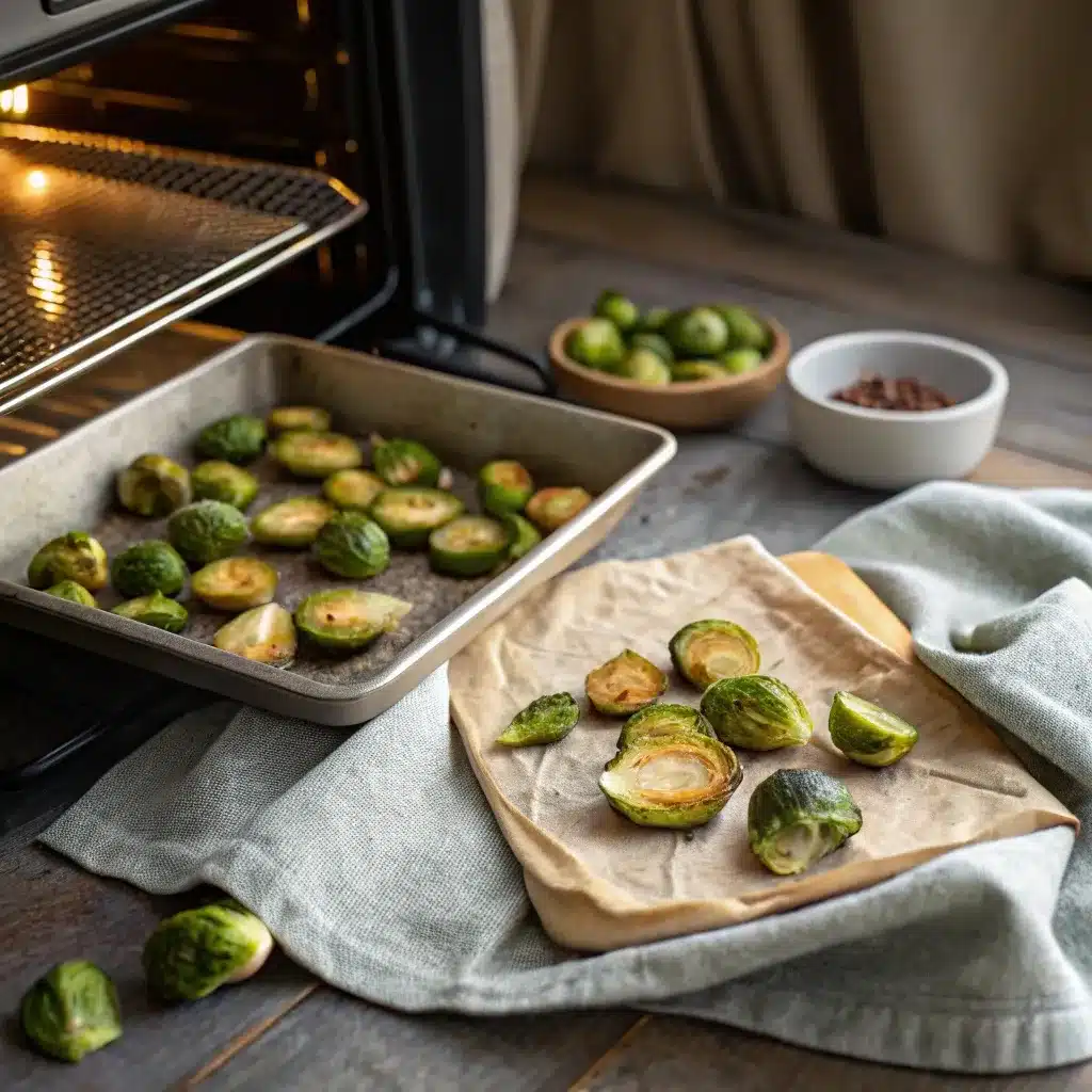 roasted brussels sprouts with cranberry and pecans