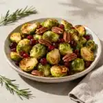 roasted brussels sprouts with cranberry and pecans
