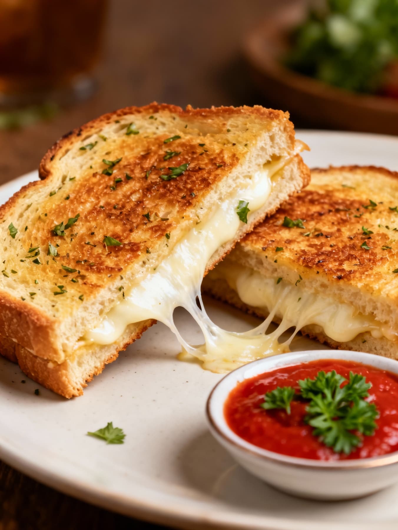 Garlic Bread Grilled Cheese – 6-Minute Cheesy Delight