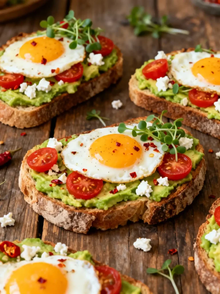 avocado breakfast toast variations with toppings