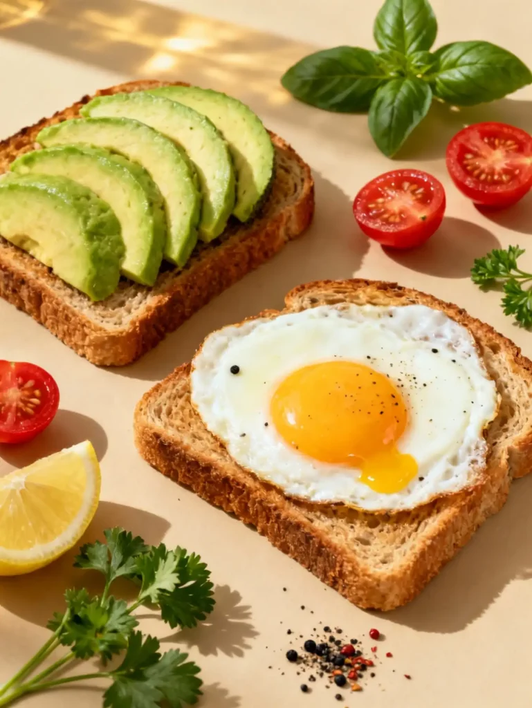 ingredients for avocado breakfast toast