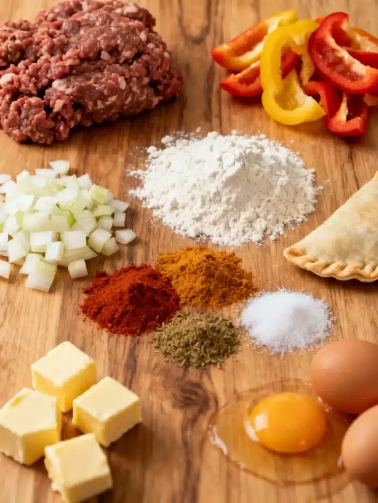 Ingredients for easy beef empanadas recipe