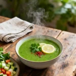 Green Detox Broth Recipe with lemon and fresh herbs