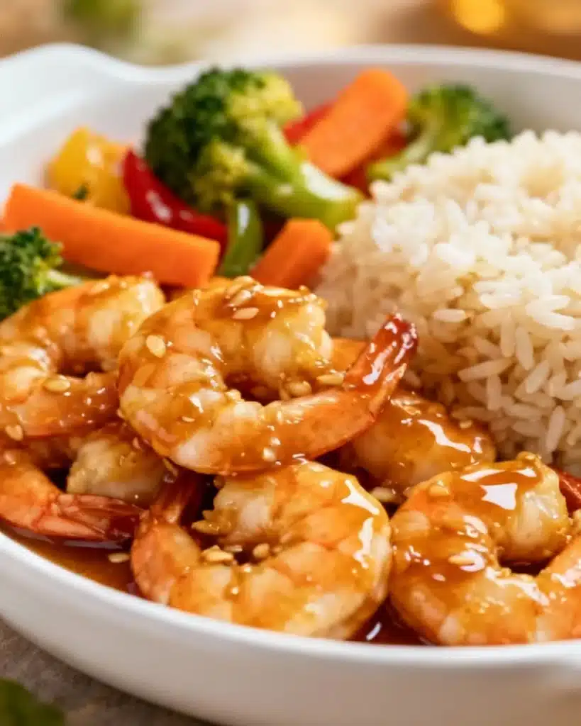 Honey garlic shrimp recipe plate