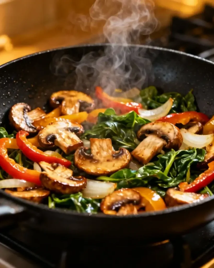 sautéed vegetables for veggie egg scramble