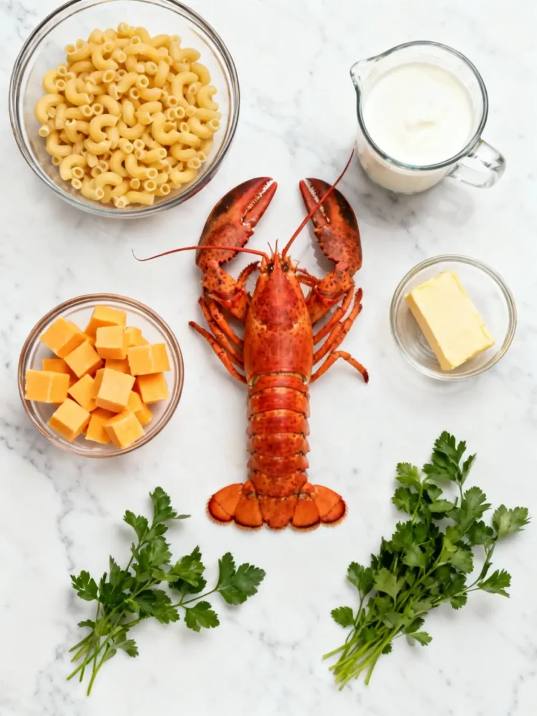 Ingredients for Costco Lobster Mac and Cheese