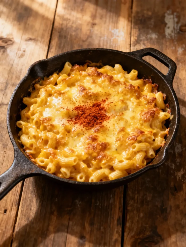Easy Mac and Cheese Recipe in Cast Iron Skillet