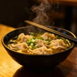 Easy wonton soup ready to serve