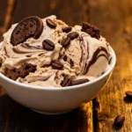 No-Churn Mocha Chocolate Cookies Ice Cream in a bowl