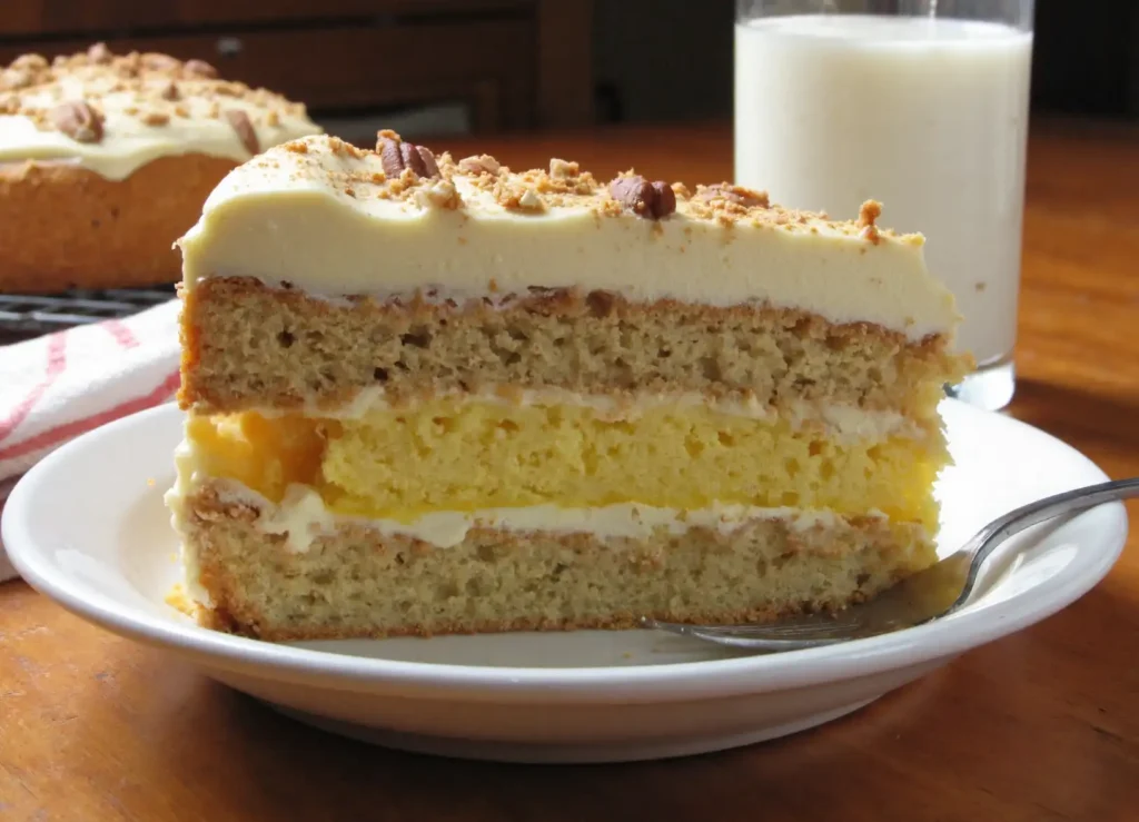 Elvis Presley cake served on plate with milk