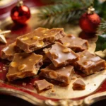 English toffee shards on a Christmas dessert tray