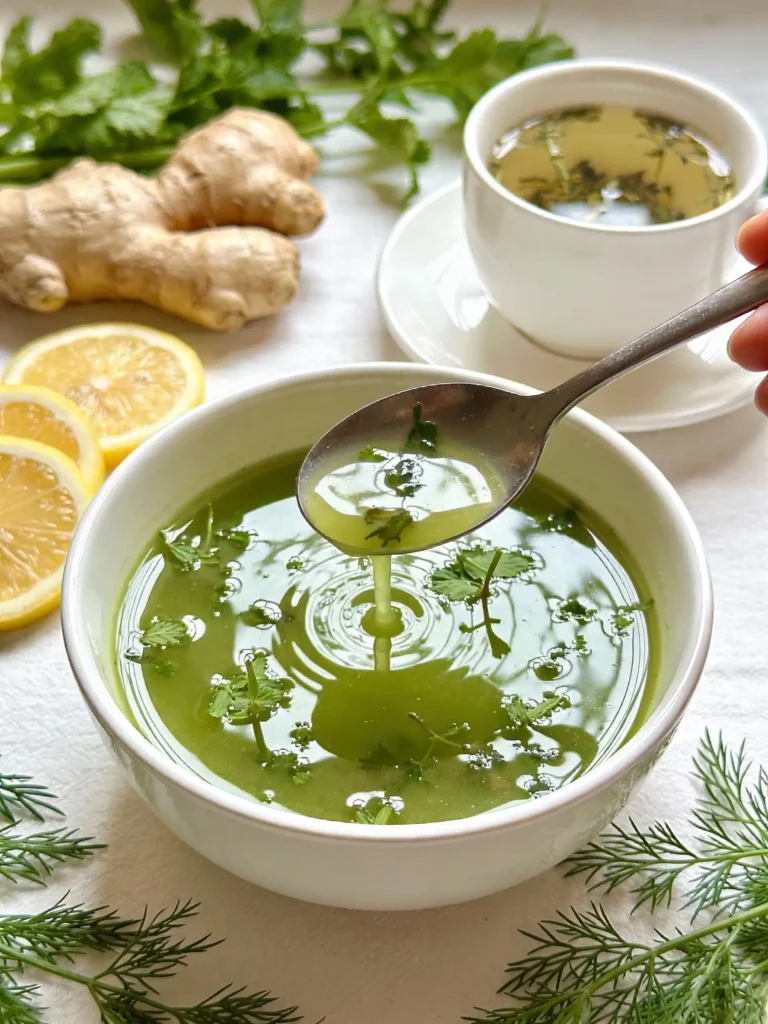 Green detox broth for immune support