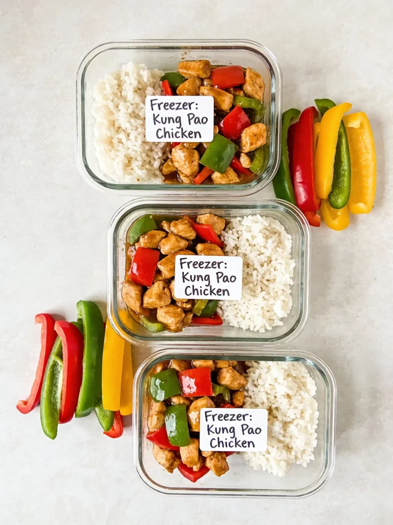 Crockpot Kung Pao Chicken meal prep containers