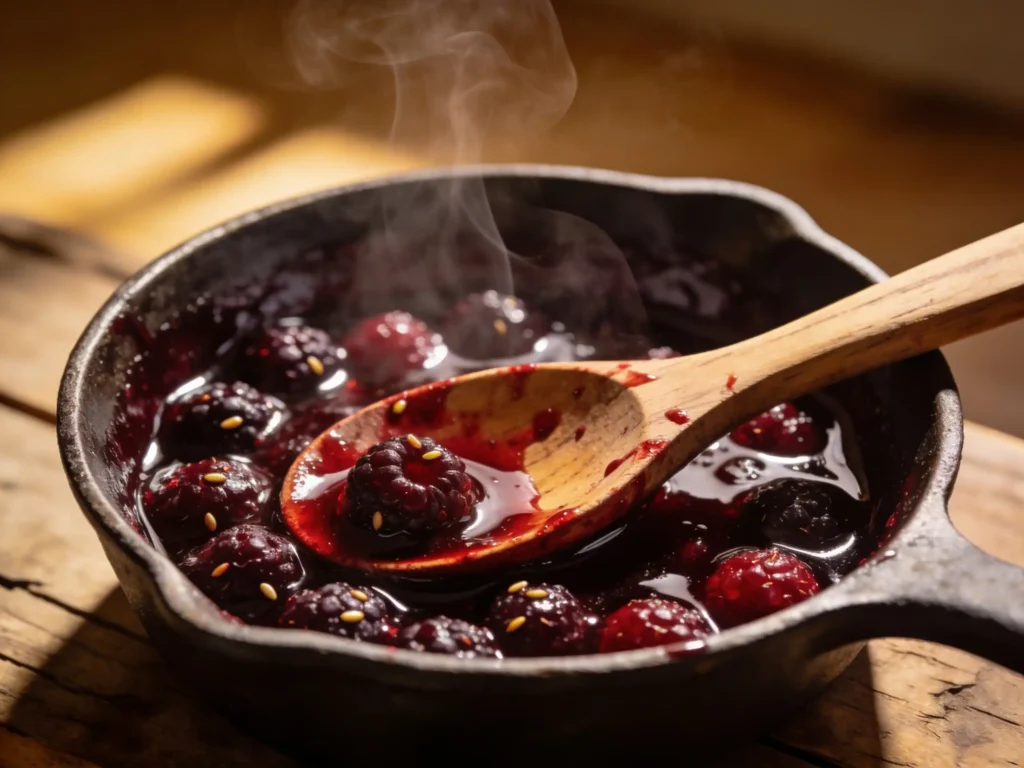 Bog Witch Berries cooking in pot