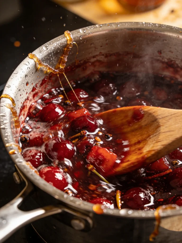 Cooking Cherry–Chipotle Firecracker Jam