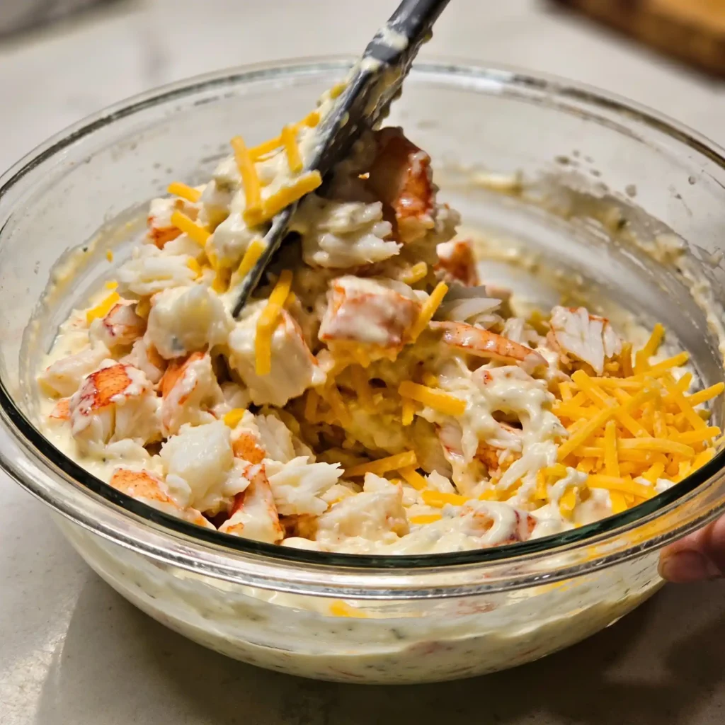 mixing Joe's Crab Shack crab dip