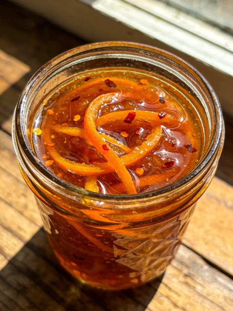 Orange–Chipotle Citrus Fire Jam in glass jar