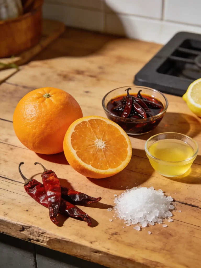 Ingredients for Orange–Chipotle Citrus Fire Jam