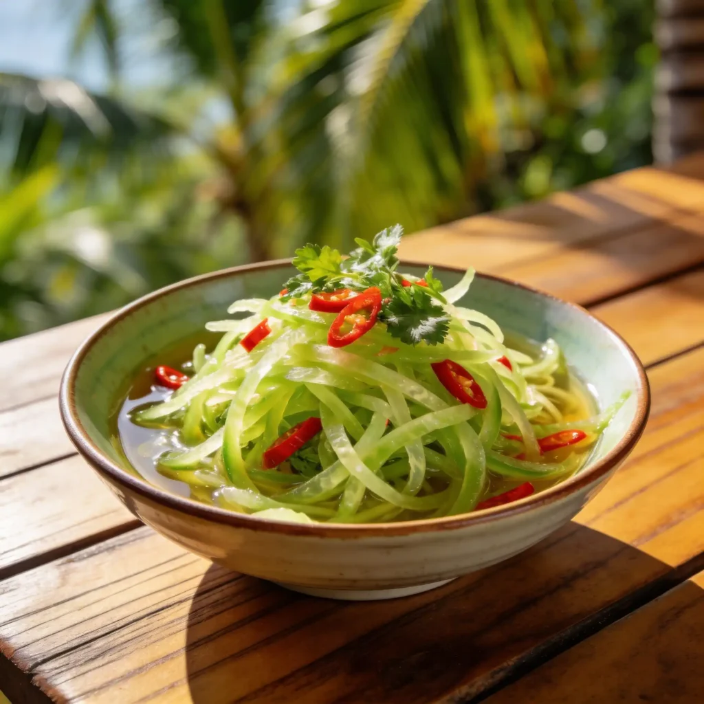 quick pickled Hawaiian papaya in bowl