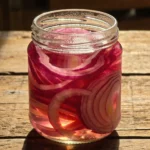 quick pickled red onions in jar
