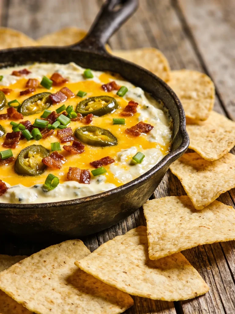 roasted jalapeño cowboy cream cheese dip in skillet
