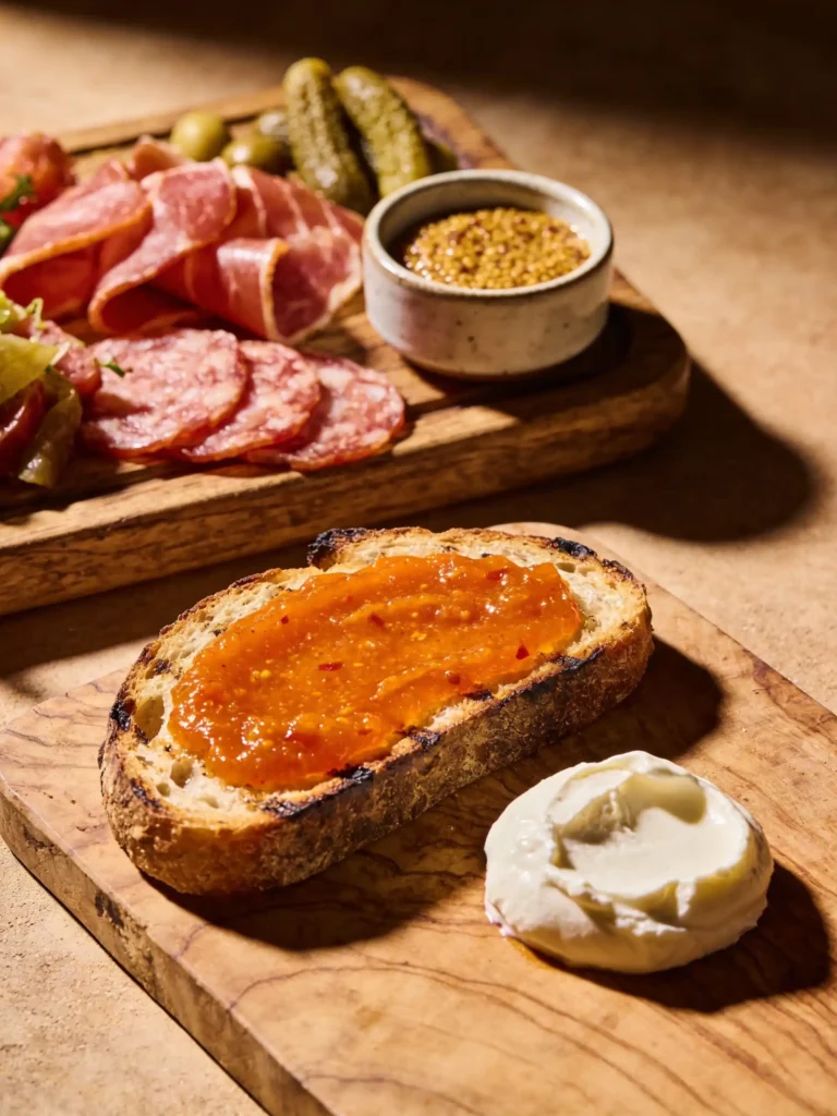 Orange–Chipotle Citrus Fire Jam served on toast