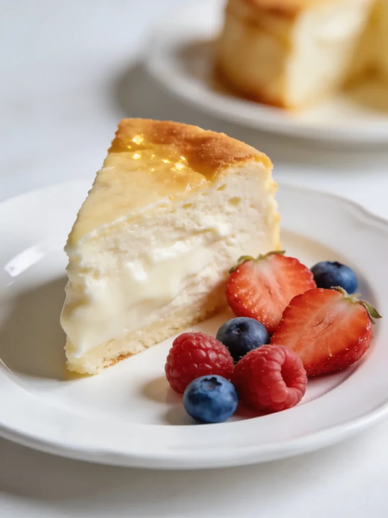 soufflé yogurt cake slice serving