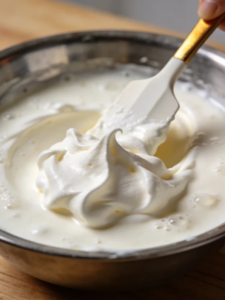 folding batter soufflé yogurt cake technique