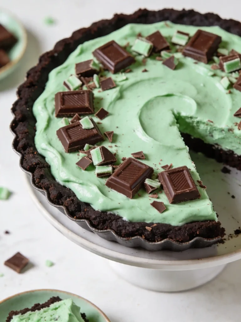 No Bake Mint Chocolate Pie Recipe
