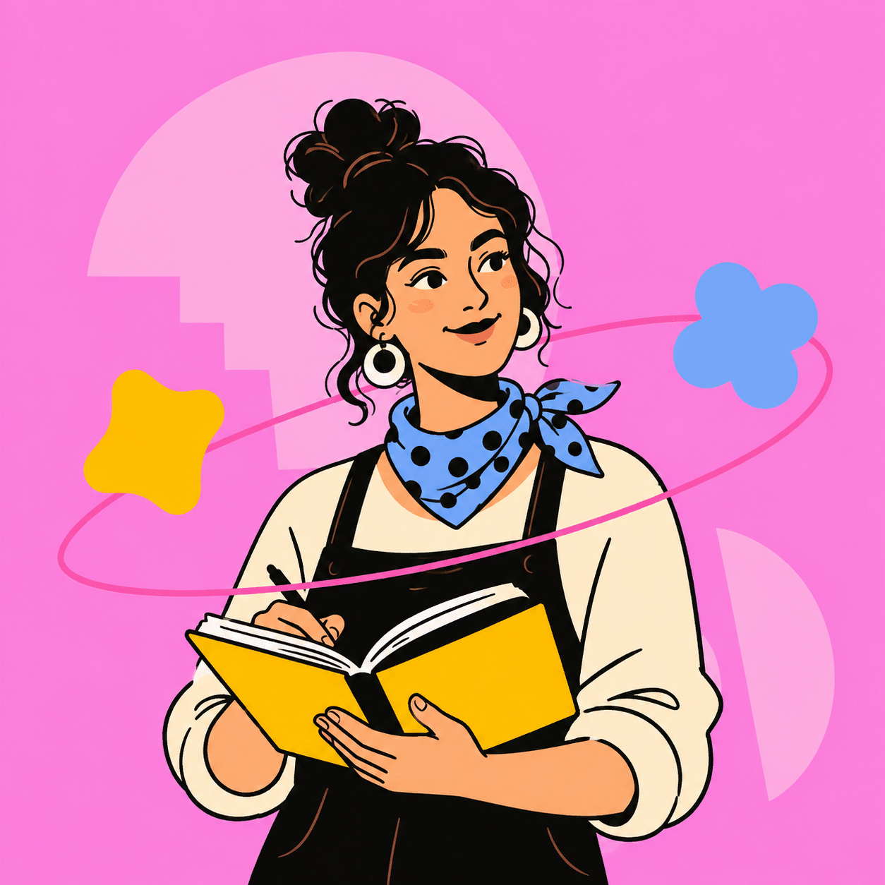 Illustrated portrait of Sarah, Epsilon Community Hub Community and Editorial co-founder